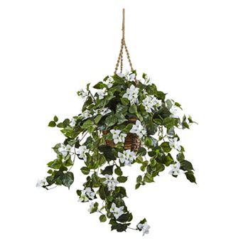 nearly natural Artificial Bougainvillea Hanging Basket