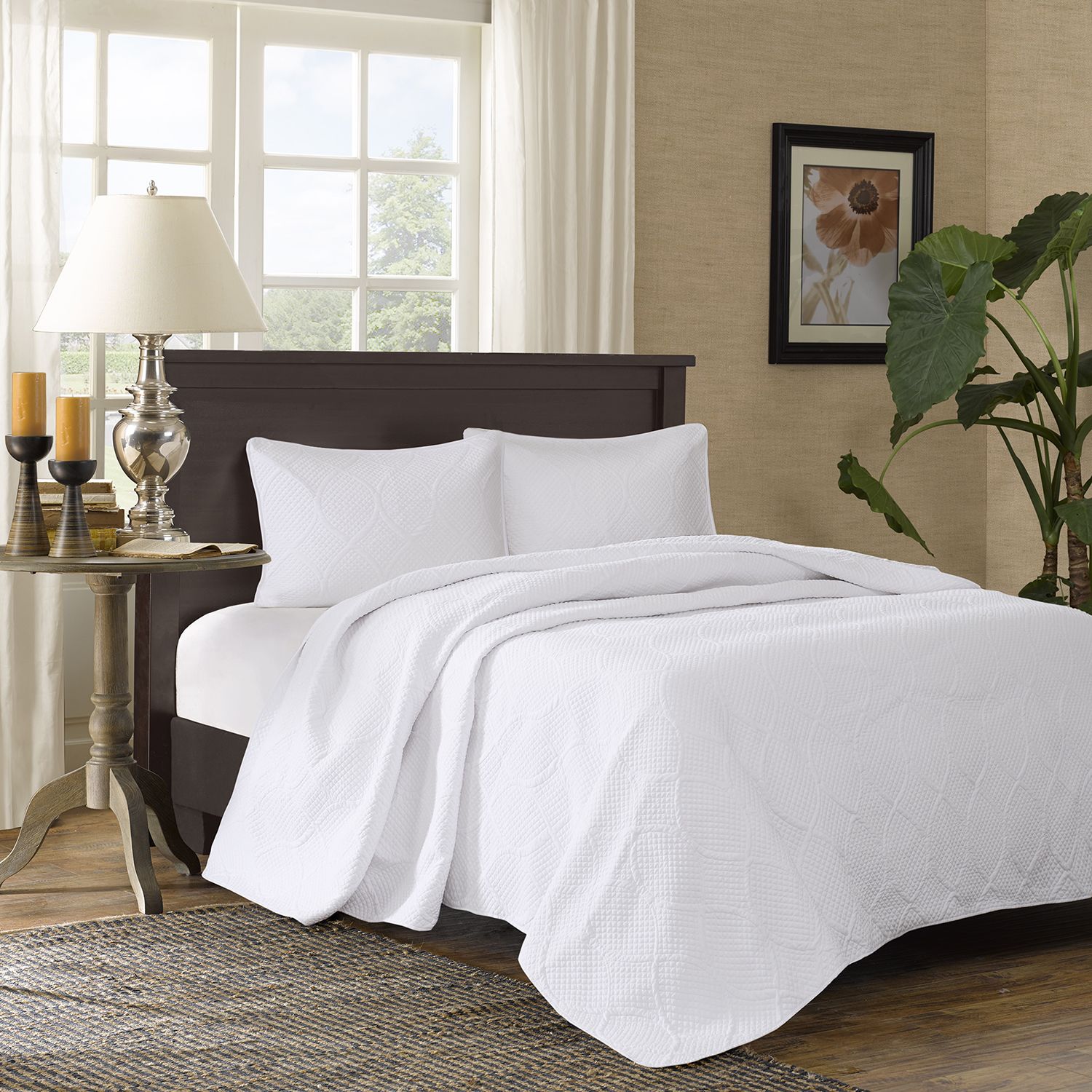 Madison Park Adelle 3 Piece Bedspread Set   2443903 White