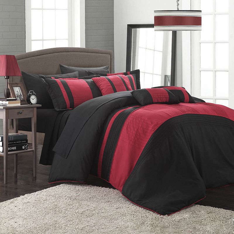 33792841 Chic Home Fiesta 10-piece Bedding Set, Red, King sku 33792841