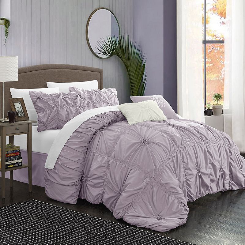 77483361 Chic Home Halper 6-piece Bed Set, Purple, Queen sku 77483361