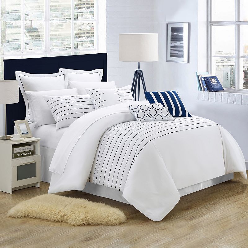 33792924 Chic Home Brenton 13-piece Bed Set, White, Queen sku 33792924