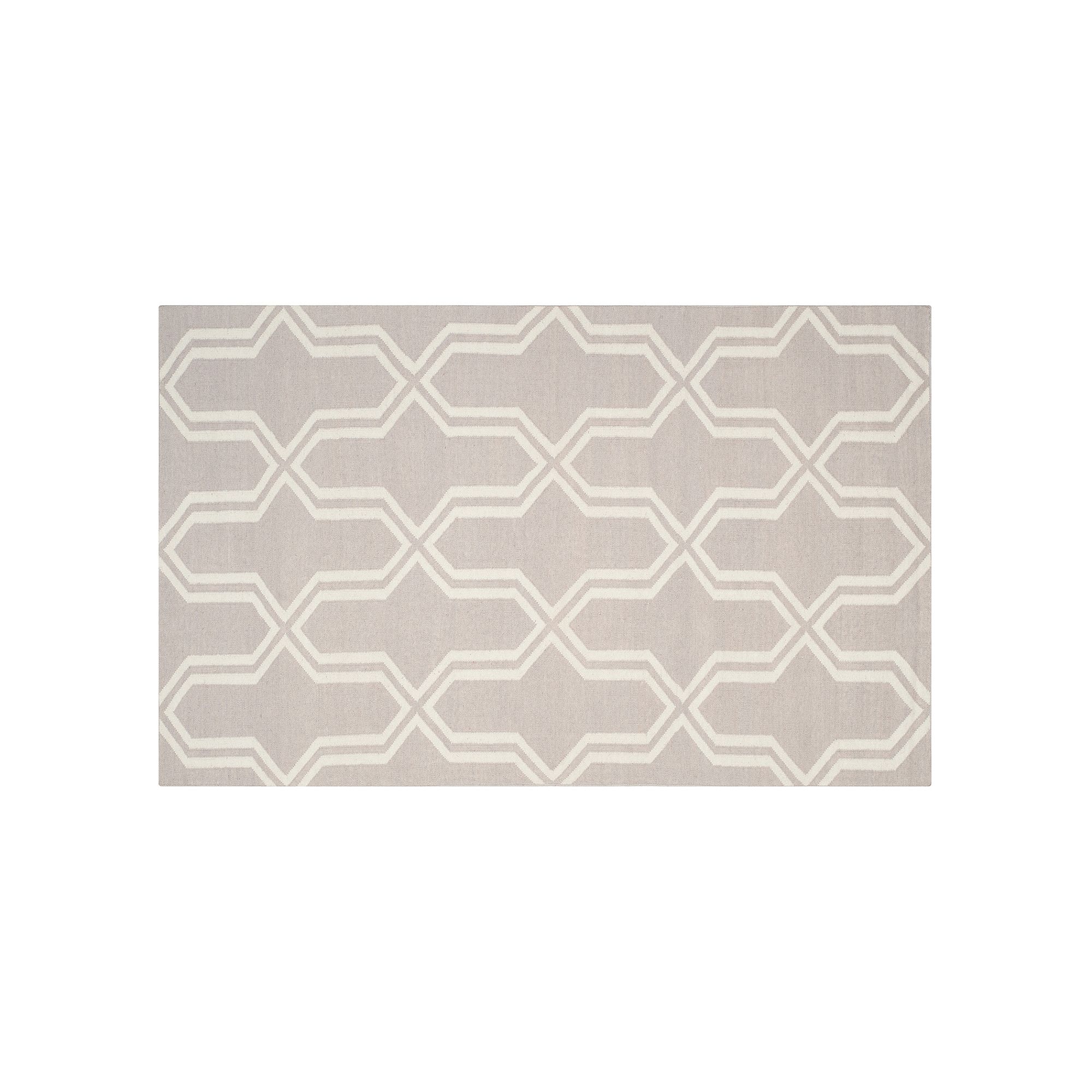 Safavieh Dhurries Flattened Quatrefoil Handwoven Flatweave Wool Rug, Gray I