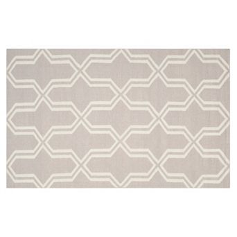 Safavieh Dhurries Flattened Quatrefoil Handwoven Flatweave Wool Rug