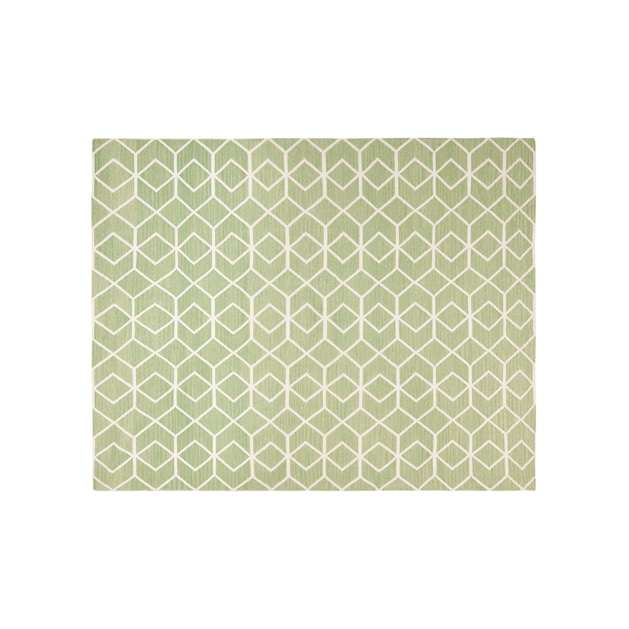 Safavieh Dhurries Diamond Weave Handwoven Flatweave Wool Rug, Sage Ivory