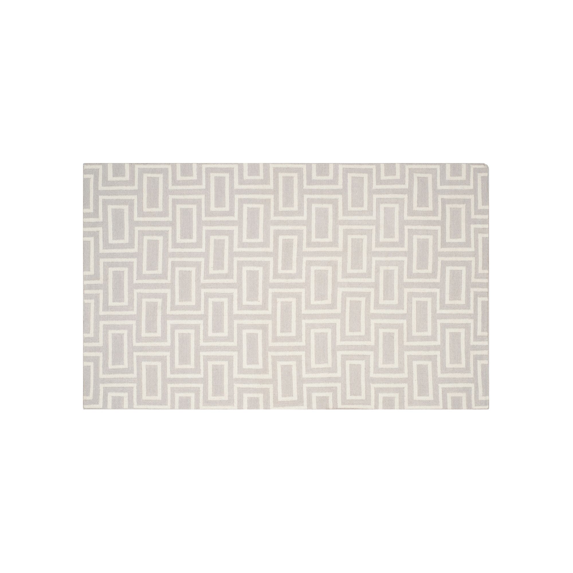 Safavieh Dhurries Brick Weave Handwoven Flatweave Wool Rug, Gray Ivory