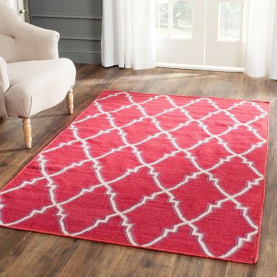 Safavieh Dhurries Modern Quatrefoil Handwoven Flatweave Wool Rug