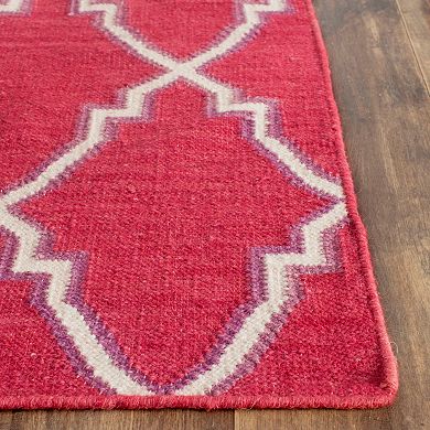 Safavieh Dhurries Modern Quatrefoil Handwoven Flatweave Wool Rug