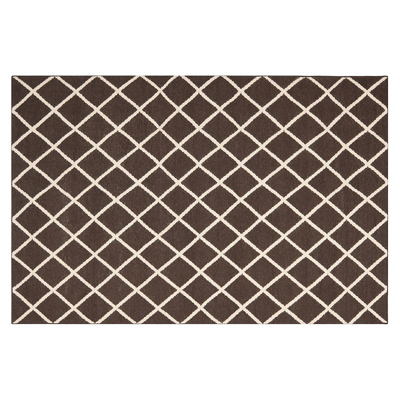 Safavieh Dhurries Netting Handwoven Flatweave Wool Rug, Brown, 6X9 Ft