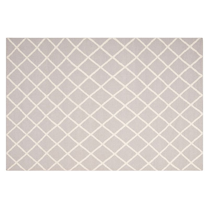 Safavieh Dhurries Netting Handwoven Flatweave Wool Rug, Grey, 2.5X12 Ft