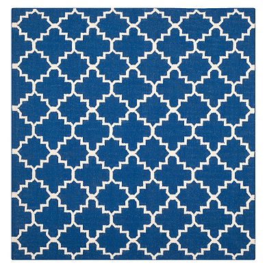 Safavieh Dhurries Geometric Quatrefoil Handwoven Flatweave Wool Rug