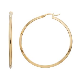18k Gold Over Silver Hoop Earrings