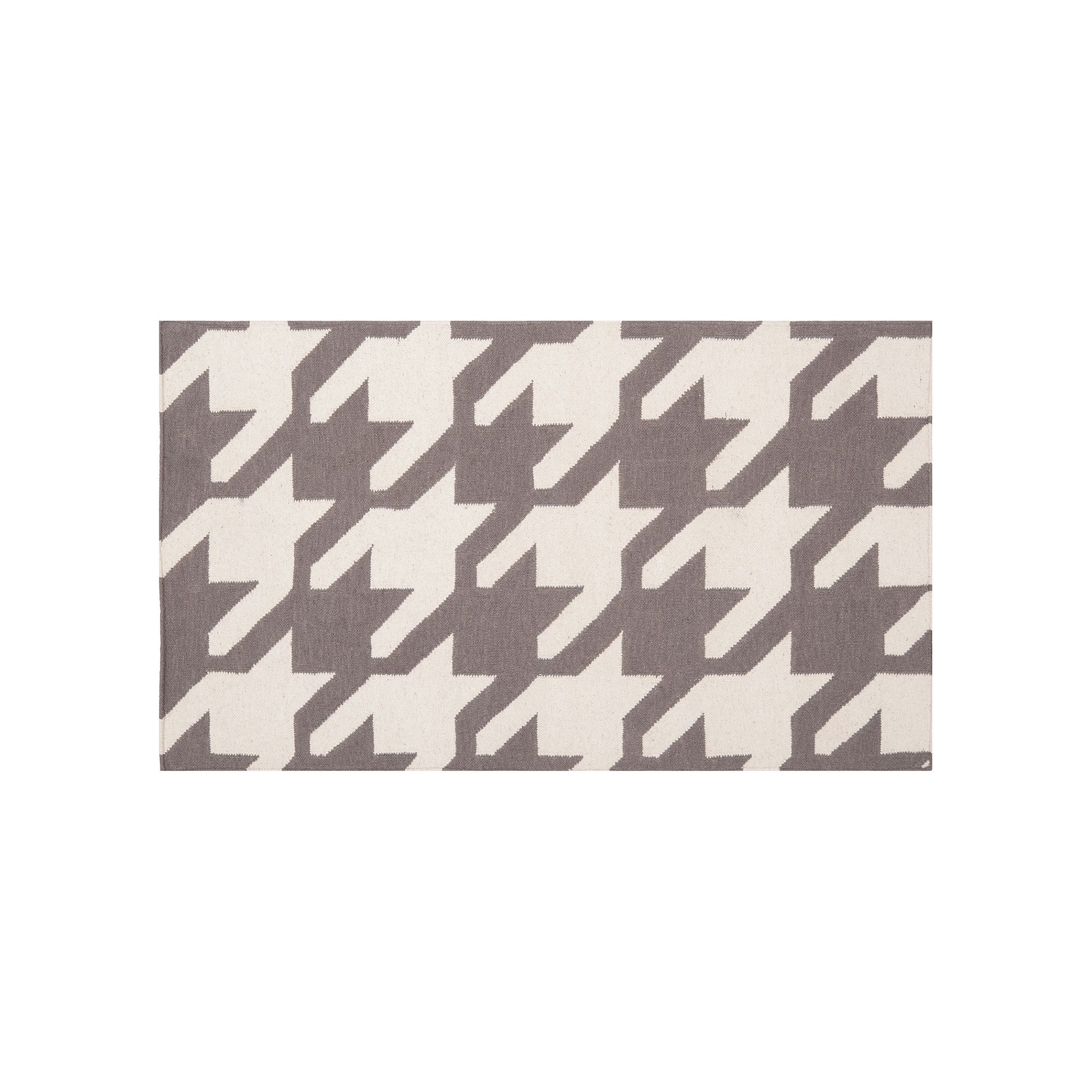 Safavieh Dhurries Houndstooth Handwoven Flatweave Wool Rug, Gray Ivory