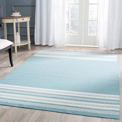 Safavieh Dhurries Varied Stripe Handwoven Flatweave Wool Rug