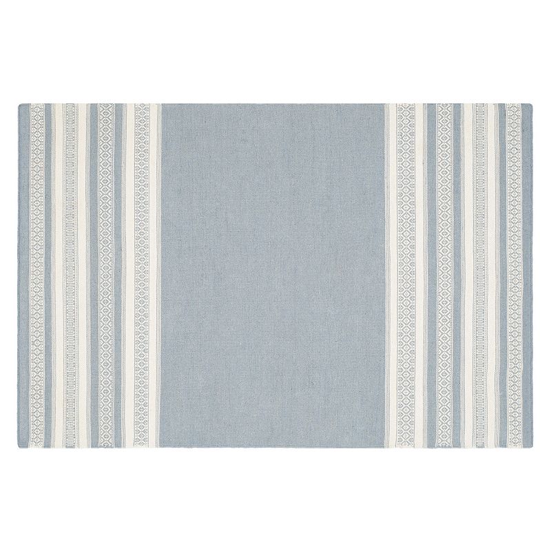 Safavieh Dhurries Stripe Handwoven Flatweave Wool Rug, Grey, 4X6 Ft