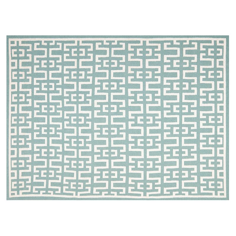 Safavieh Dhurries Greek Key Handwoven Flatweave Wool Rug, Dark Green, 4X6 Ft