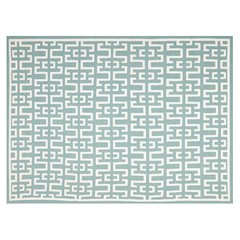 Safavieh Dhurries Greek Key Handwoven Flatweave Wool Rug, Dark Green, 4X6 Ft