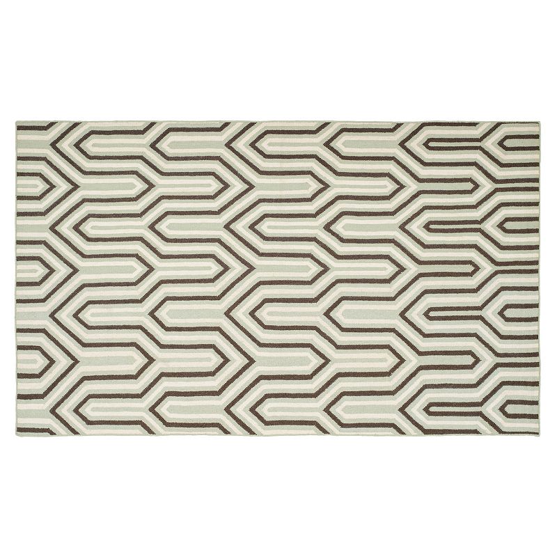 Safavieh Dhurries Wishbone Handwoven Flatweave Wool Rug, Grey, 2.5X10 Ft