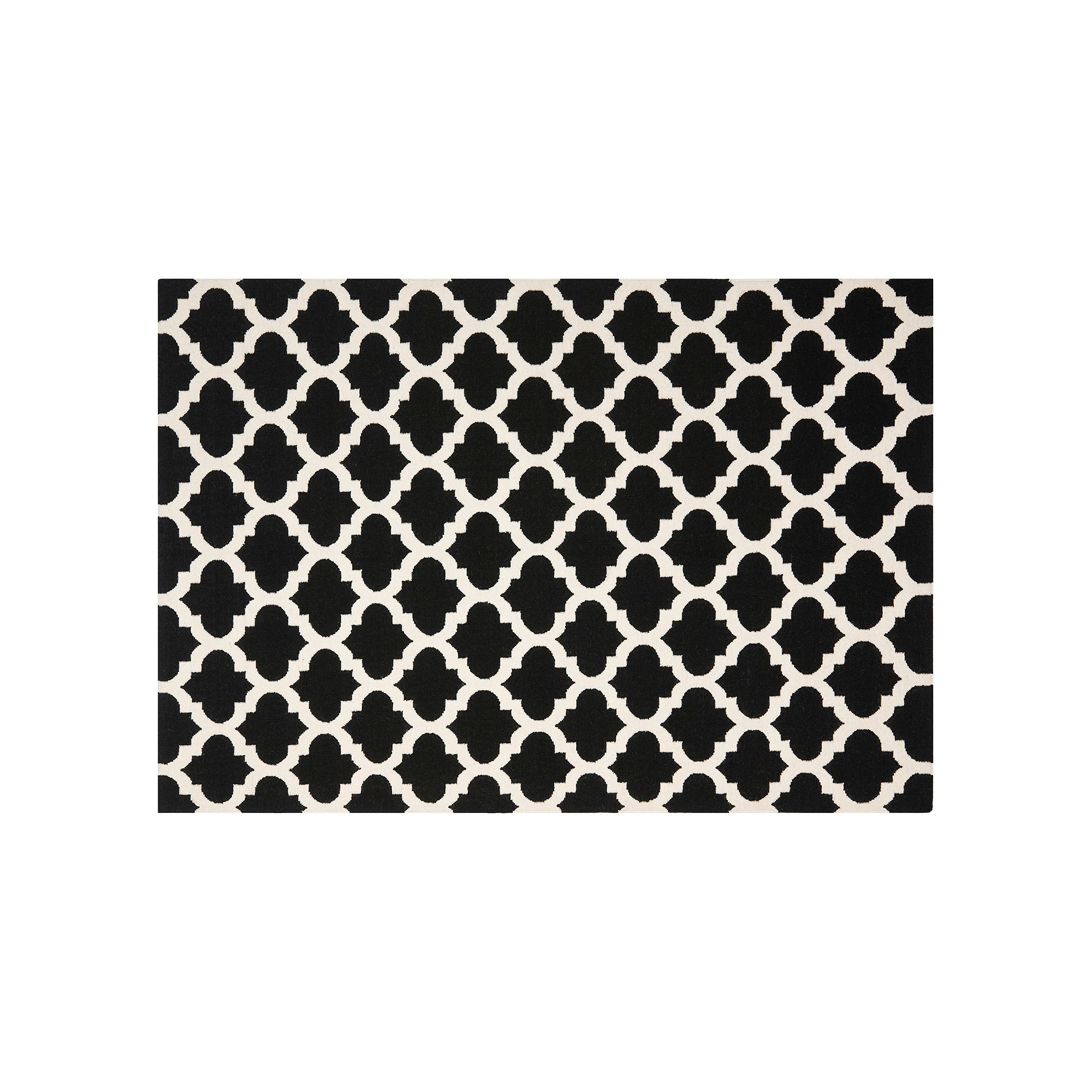 Safavieh Dhurries Classic Quatrefoil Handwoven Flatweave Wool Rug, Black Iv