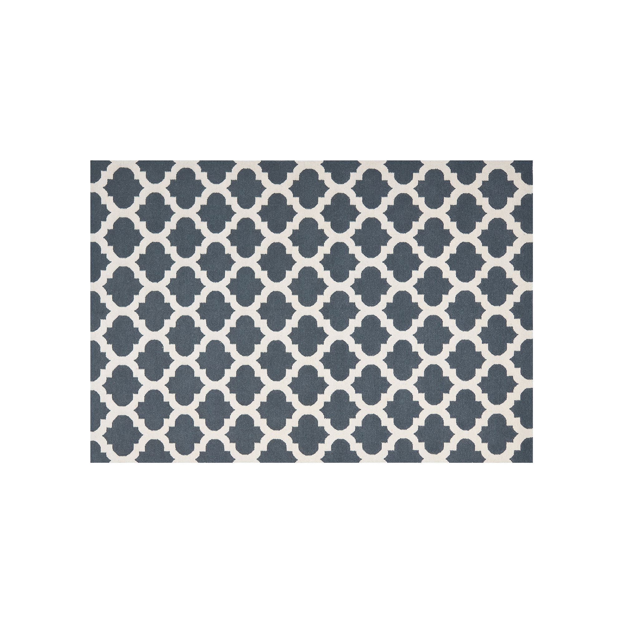 Safavieh Dhurries Classic Quatrefoil Handwoven Flatweave Wool Rug, Blue Ivo