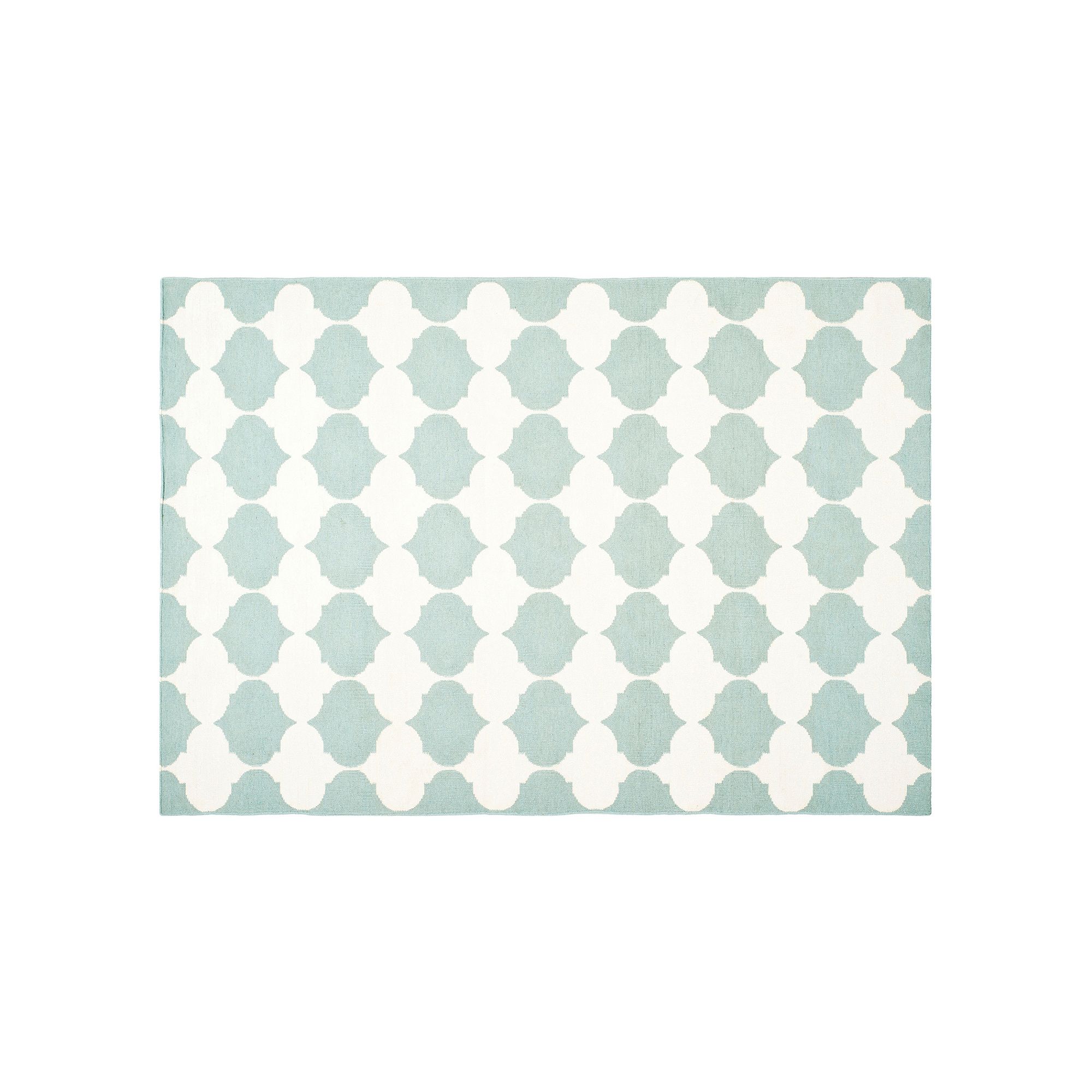 Safavieh Dhurries Bold Quatrefoil Handwoven Flatweave Wool Rug, Blue Ivory