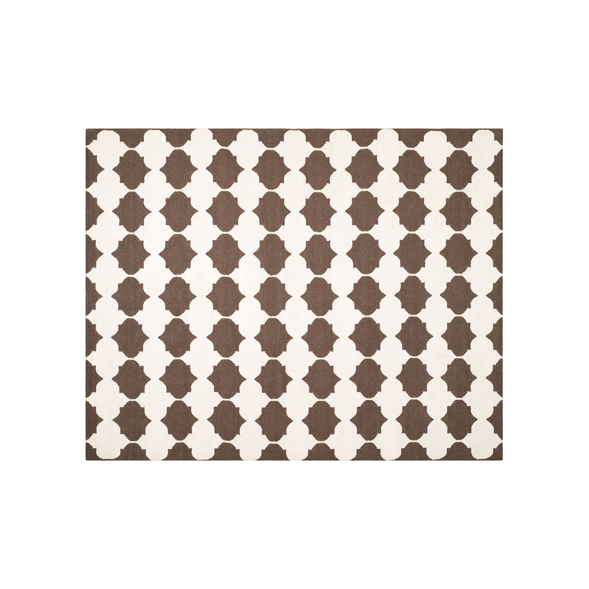 Safavieh Dhurries Bold Quatrefoil Handwoven Flatweave Wool Rug, Brown Ivory
