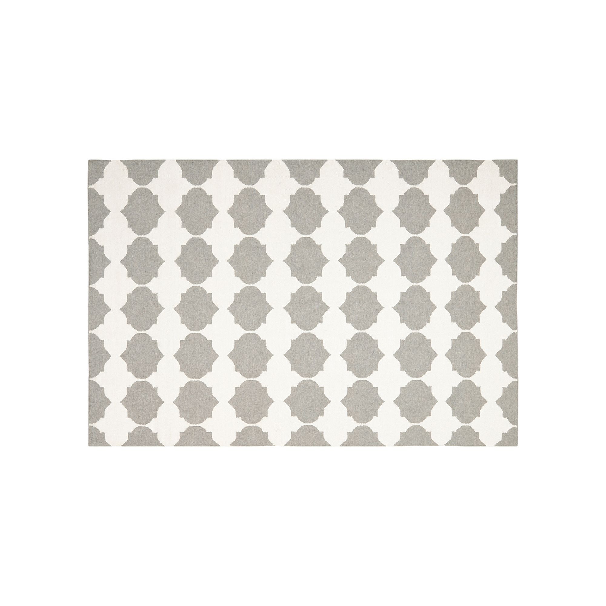 Safavieh Dhurries Bold Quatrefoil Handwoven Flatweave Wool Rug, Gray Ivory