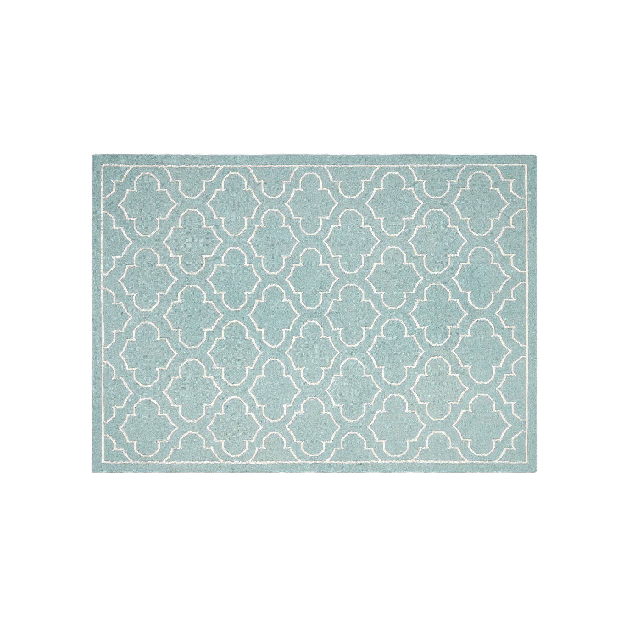Safavieh Dhurries Traditional Quatrefoil Handwoven Flatweave Wool Rug, Blue