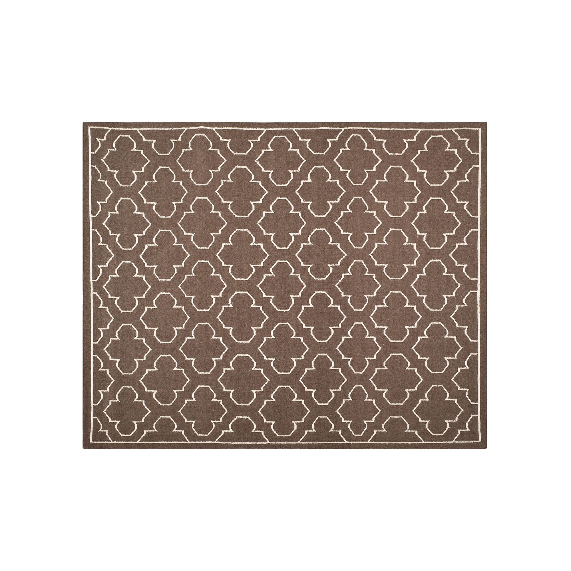 Safavieh Dhurries Traditional Quatrefoil Handwoven Flatweave Wool Rug, Brow