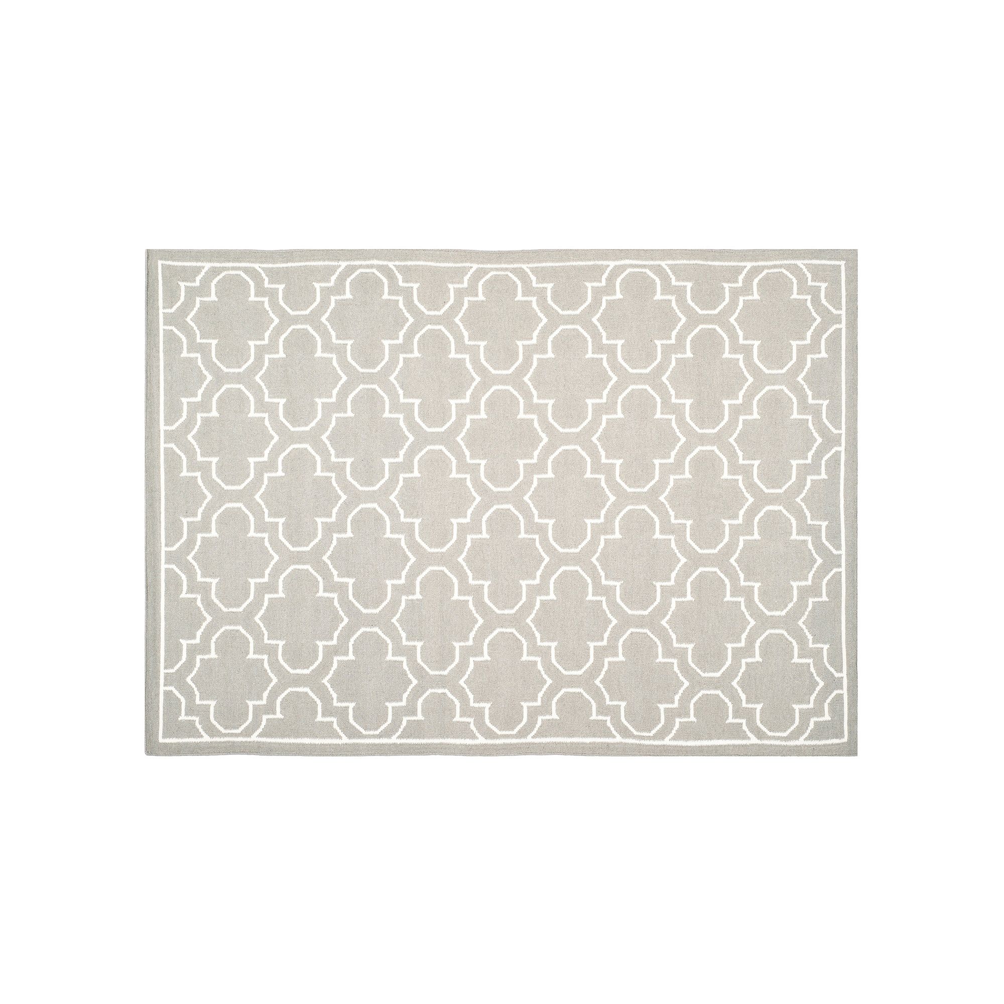 Safavieh Dhurries Traditional Quatrefoil Handwoven Flatweave Wool Rug, Gray