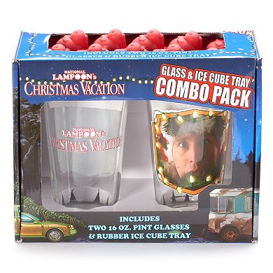 ICUP National Lampoon's Christmas Vacation 3-piece Pint Glass & Ice Cube Tray Set