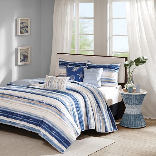 Madison Park Anchorage 6 Piece Quilted Coverlet Set