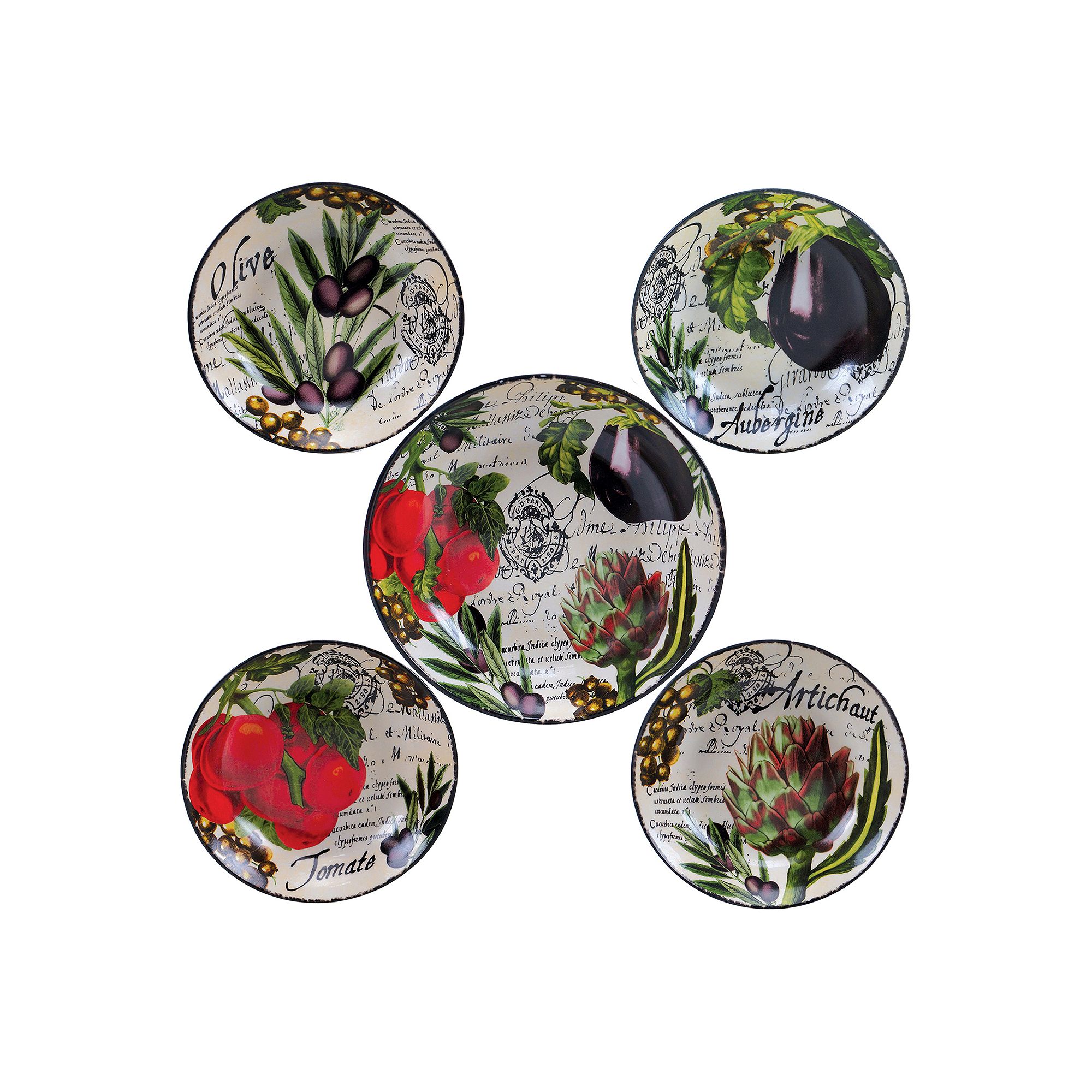 Certified International Botanical Vegetables 5-pc. Pasta Serving Bowl Set, 