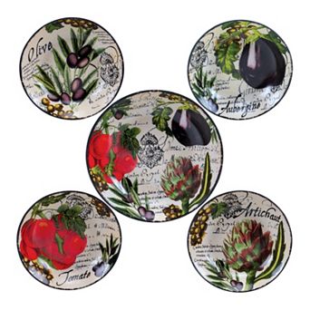 Certified International Botanical Vegetables 5 pc Pasta Serving Bowl Set