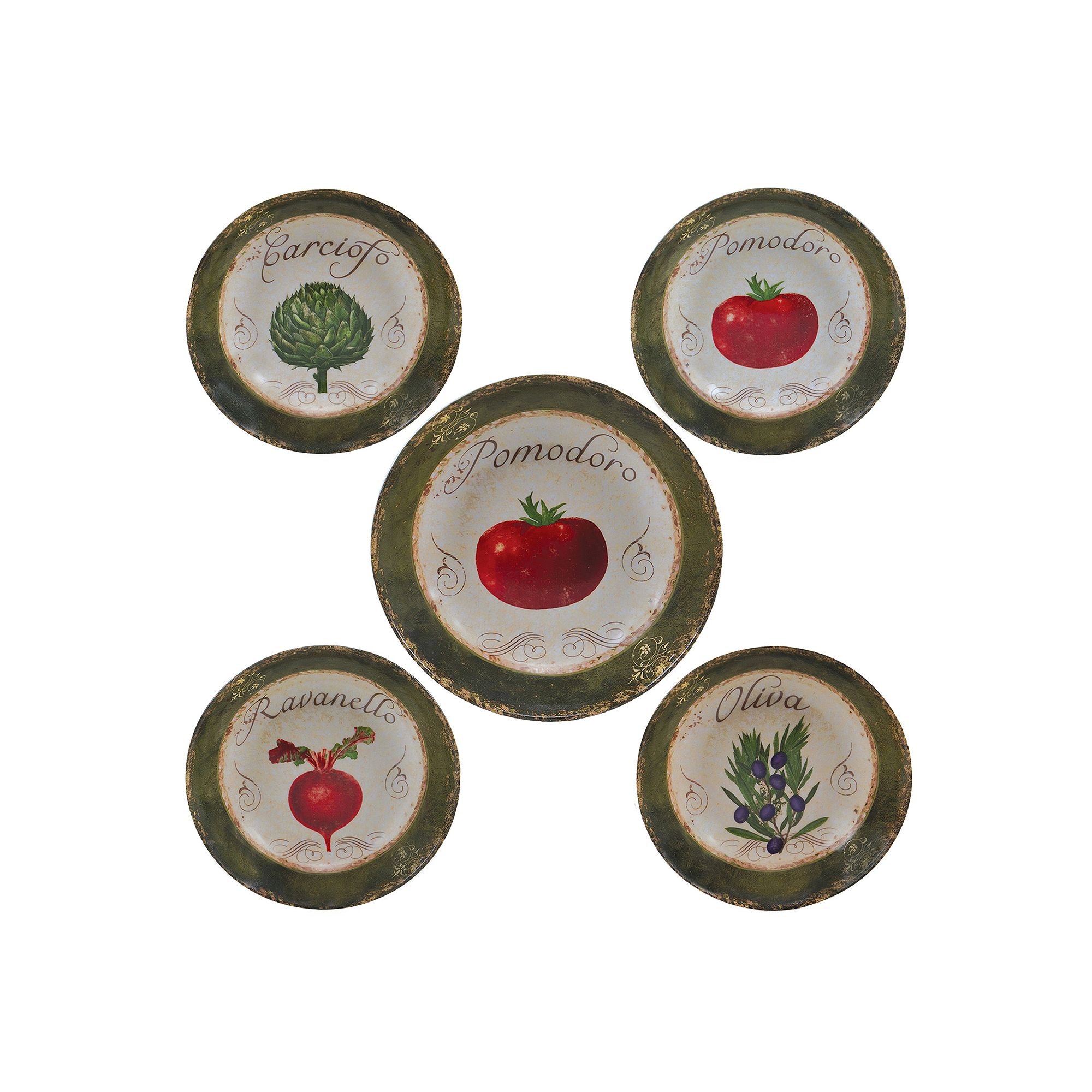 Certified International Pomodoro 5-pc. Pasta Serving Bowl Set, Multicolor