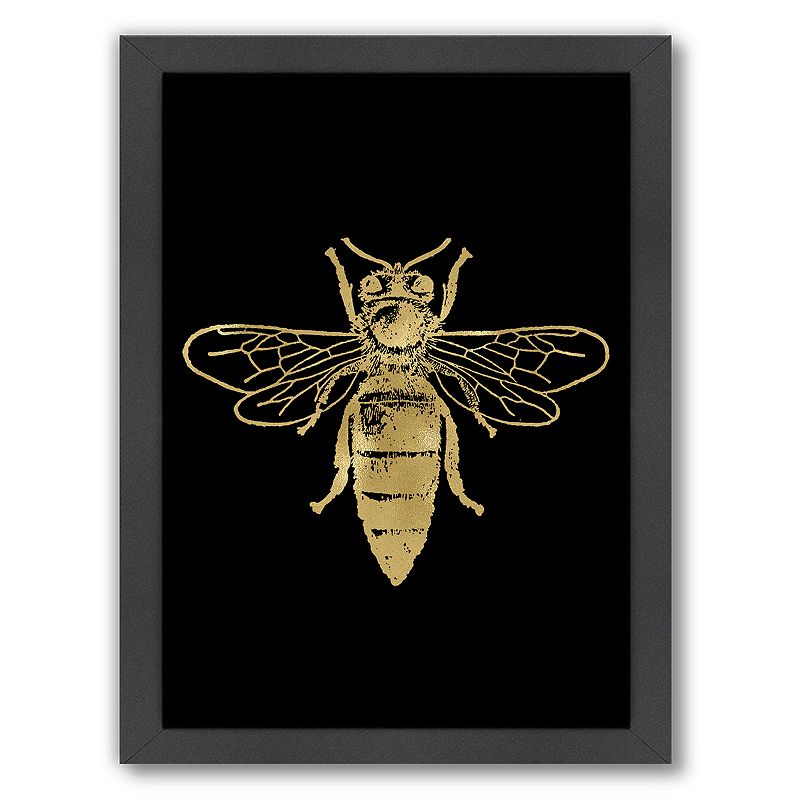 Americanflat Bumblebee Framed Wall Art, Black, Medium