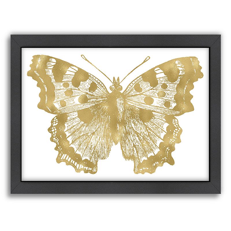 Americanflat Butterfly 1 Framed Wall Art, White, Medium