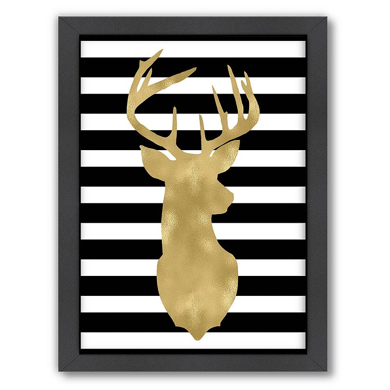 Americanflat Deer Head Right Face Framed Wall Art by Amy Brinkman, Mul