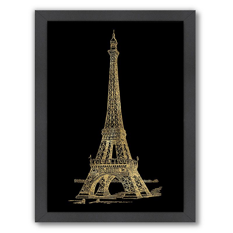 Americanflat Eiffel Tower Framed Wall Art by Amy Brinkman, Black, Medi