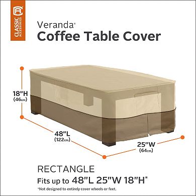 Classic Accessories Veranda Rectangular Patio Coffee Table Cover