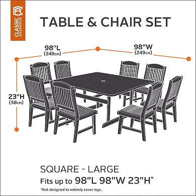 Classic Accessories Ravenna Large Square Patio Table & Chair Cover