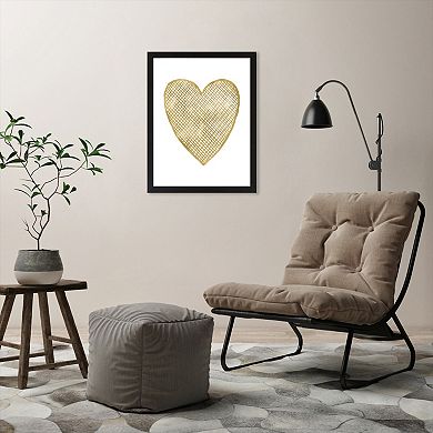 Americanflat "Crosshatched Heart" Framed Wall Art by Amy Brinkman