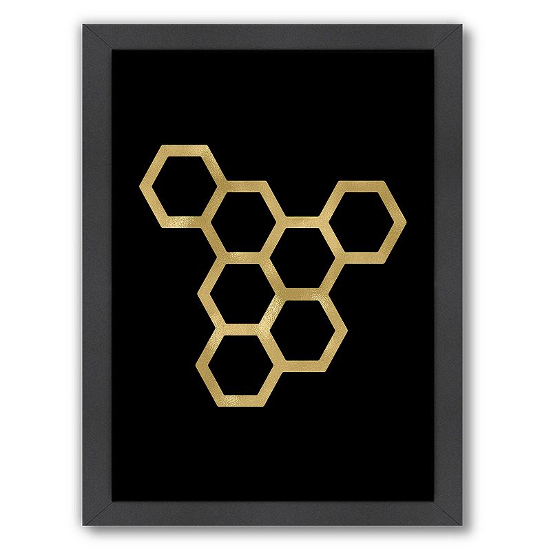 76287548 Americanflat Honeycomb Framed Wall Art, Black, Med sku 76287548