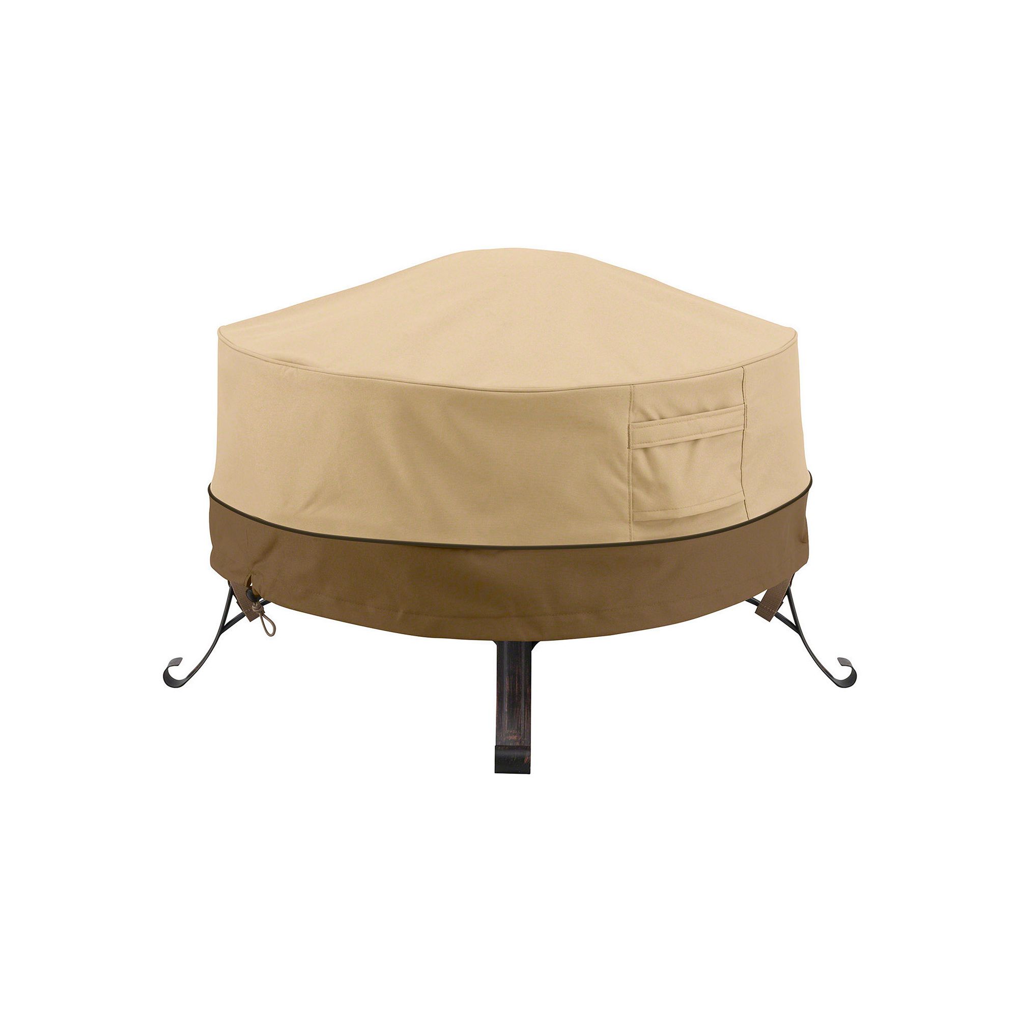 Classic Accessories Veranda Large Round Fire Pit Cover Full Coverage, Beige