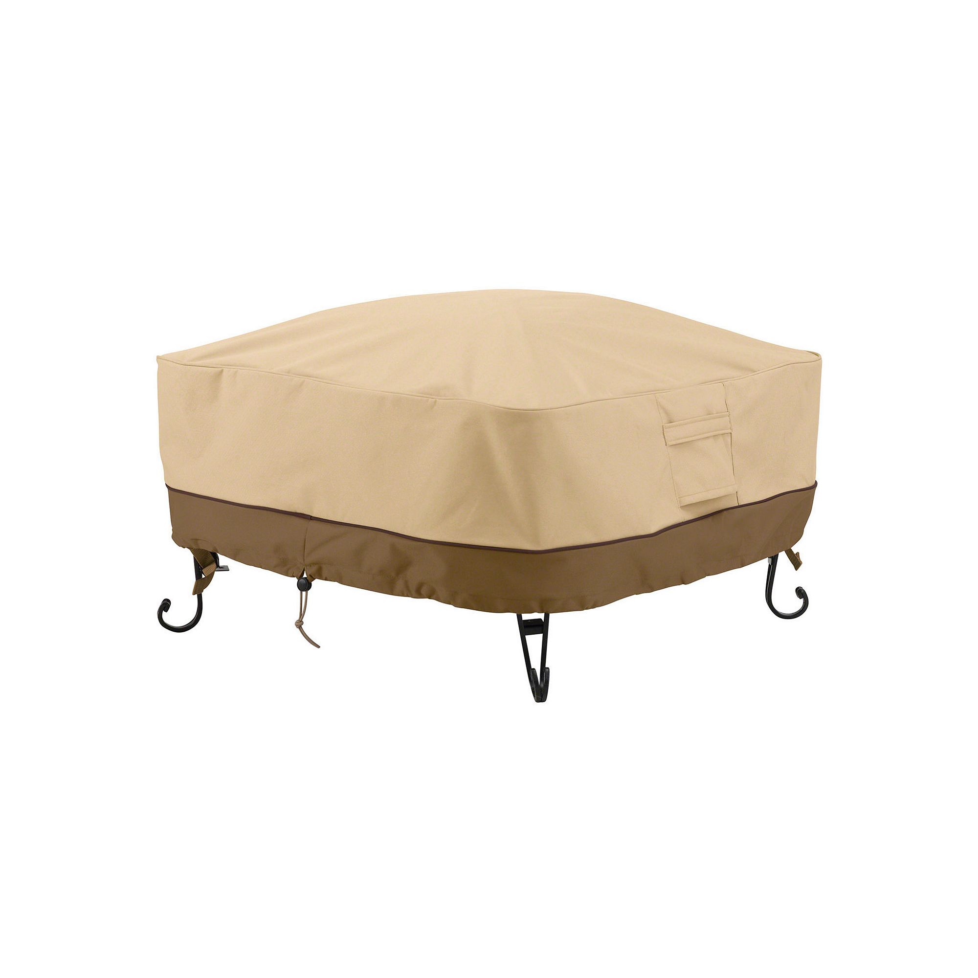 Classic Accessories Veranda Large Square Fire Pit Cover Full Coverage, Beig
