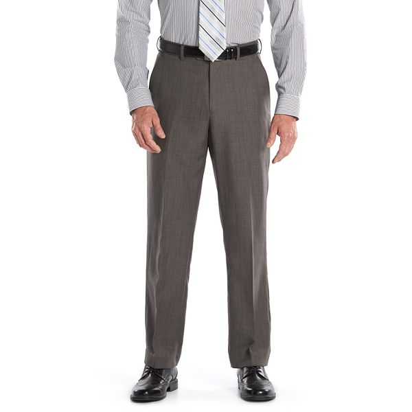 Men's Croft & Barrow® Straight-Fit Charcoal Heather Twill Dress Pants