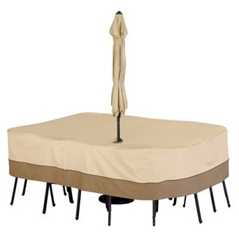 Classic Accessories Veranda Medium Rectangle Patio Table Cover & Umbrella Hole