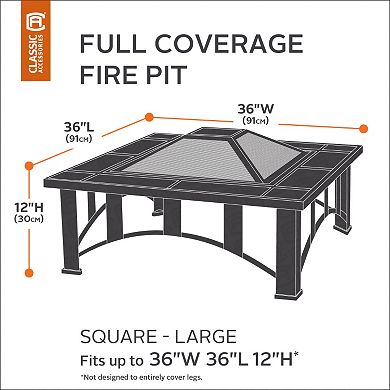 Classic Accessories Ravenna Large Square Fire Pit Cover Full Coverage