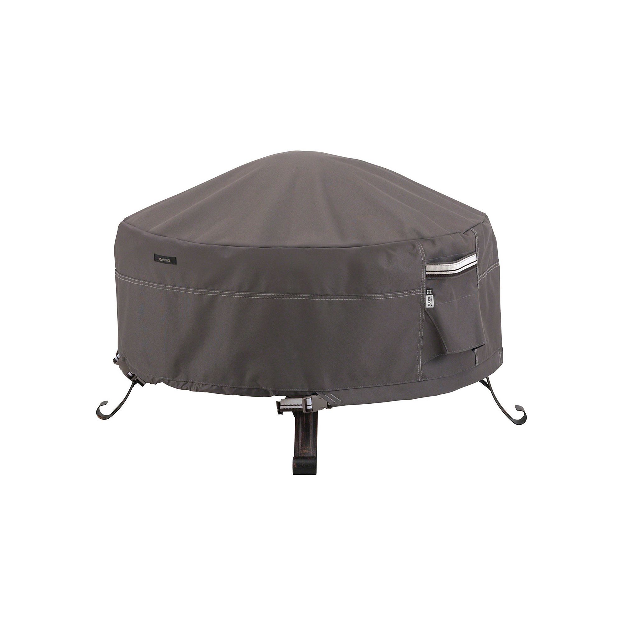 Classic Accessories Ravenna Small Round Fire Pit Cover Full Coverage, Grey