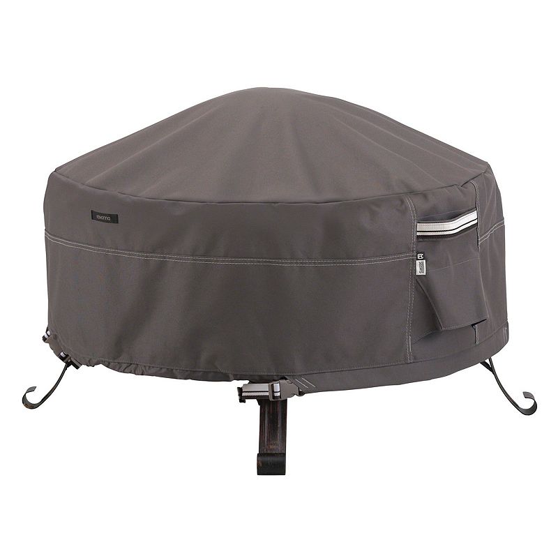 Classic Accessories Ravenna Small Round Fire Pit Cover Full Coverage, Grey
