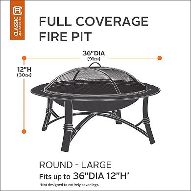 Classic Accessories Ravenna Large Round Fire Pit Cover Full Coverage